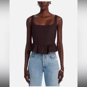 NWT Wayf Desi Corset Ruffle Hem Top